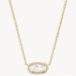 Kendra Scott NWT Elisa Gold Pendant Necklace in Ivory Mother-of-Pearl